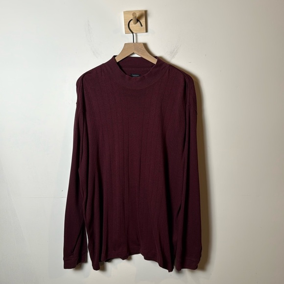 Van Heusen Studio Men’s Long Sleeve Men’s Maroon Turtleneck Sweater size XL - Picture 1 of 10